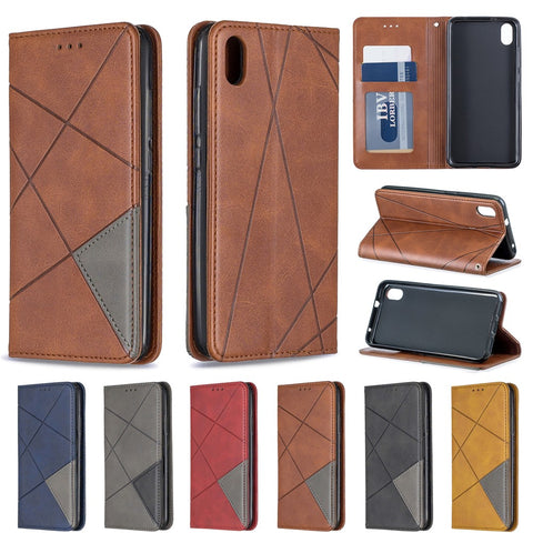 Geometric Pattern Leather Card Holder Case for Xiaomi Redmi 7A