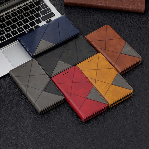 Geometric Pattern Leather Card Holder Case for Xiaomi Redmi 7A