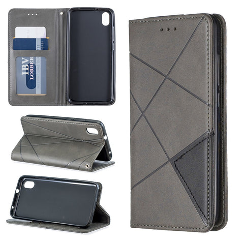 Geometric Pattern Leather Card Holder Case for Xiaomi Redmi 7A