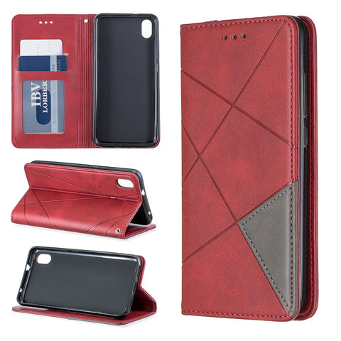 Geometric Pattern Leather Card Holder Case for Xiaomi Redmi 7A