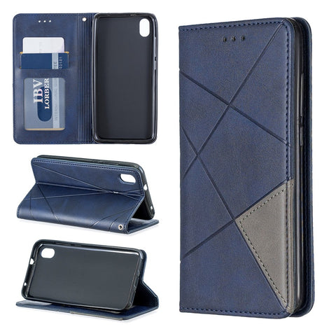 Geometric Pattern Leather Card Holder Case for Xiaomi Redmi 7A