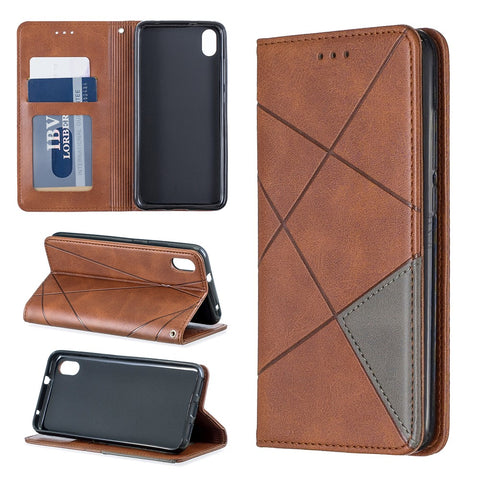 Geometric Pattern Leather Card Holder Case for Xiaomi Redmi 7A