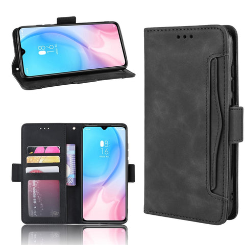 Leather Wallet Stand Cell Covering Case with Multiple Card Slots for Xiaomi Mi 9 Lite/ Mi CC9/ Mi CC9 Meitu Edition