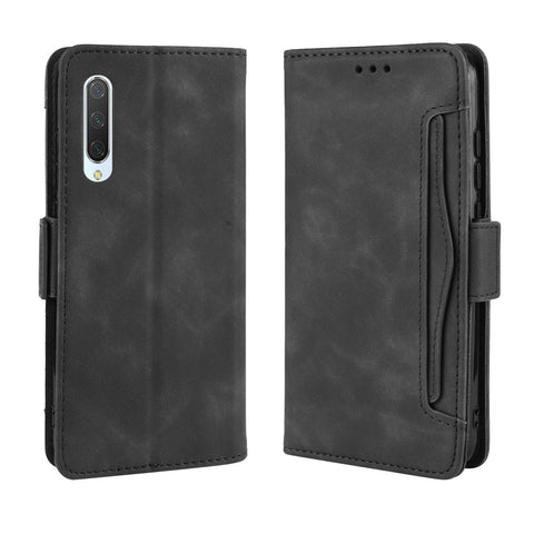 Leather Wallet Stand Cell Covering Case with Multiple Card Slots for Xiaomi Mi 9 Lite/ Mi CC9/ Mi CC9 Meitu Edition