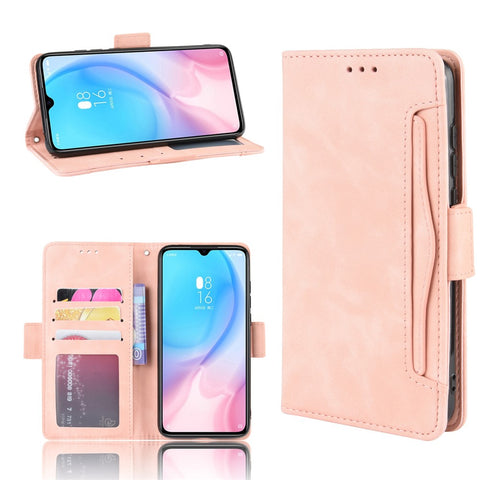 Leather Wallet Stand Cell Covering Case with Multiple Card Slots for Xiaomi Mi 9 Lite/ Mi CC9/ Mi CC9 Meitu Edition