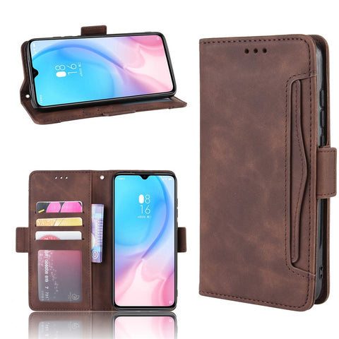 Leather Wallet Stand Cell Covering Case with Multiple Card Slots for Xiaomi Mi 9 Lite/ Mi CC9/ Mi CC9 Meitu Edition