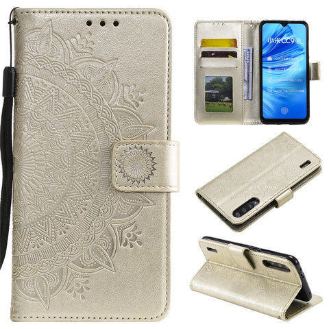 Imprint Flower Leather Wallet Case for Xiaomi Mi CC9e / Mi A3
