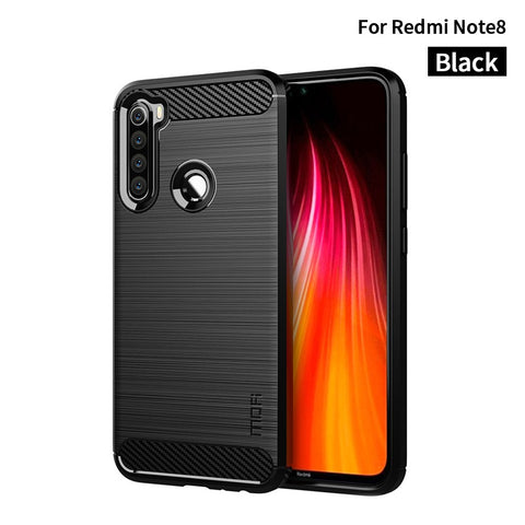 MOFI Carbon Fiber Texture Brushed Workmanship TPU Case for Xiaomi Redmi Note 8