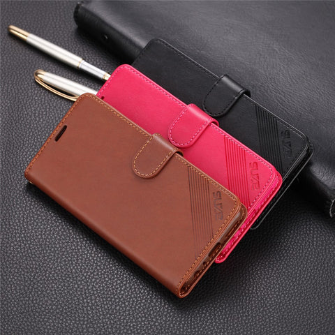 AZNS Stand Leather Wallet Case for Xiaomi Redmi Note 8
