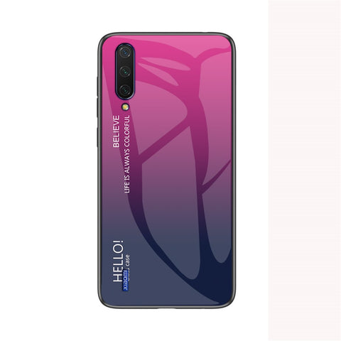 Gradient Color Tempered Glass + PC + TPU Hybrid Case for Xiaomi Mi CC9e/Mi A3