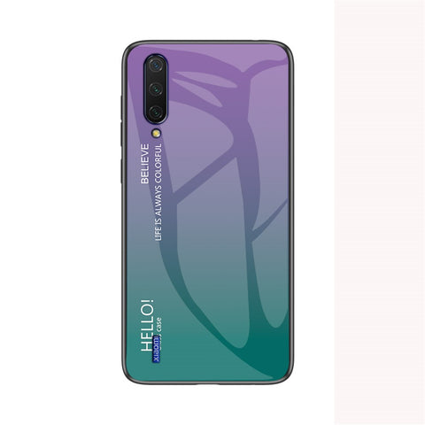 Gradient Color Tempered Glass + PC + TPU Hybrid Case for Xiaomi Mi CC9e/Mi A3
