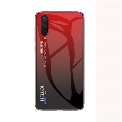 Gradient Color Tempered Glass + PC + TPU Hybrid Case for Xiaomi Mi CC9e/Mi A3