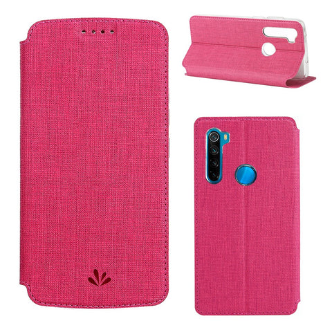 VILI DMX Cross Texture Leather Stand Case with Card Slot for Xiaomi Redmi Note 8
