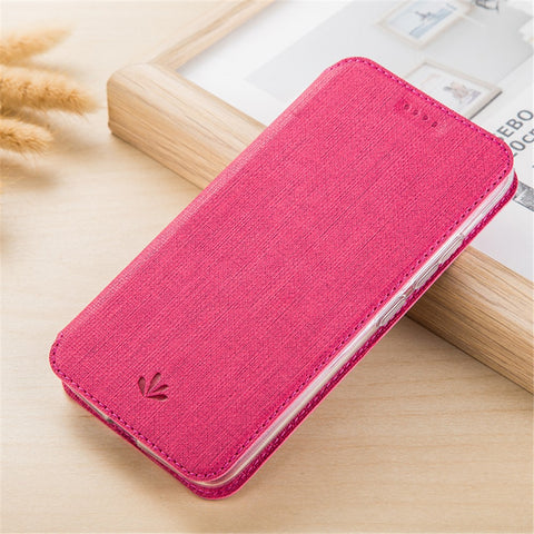 VILI DMX Cross Texture Leather Stand Case with Card Slot for Xiaomi Redmi Note 8