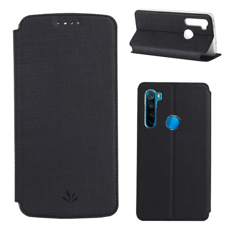 VILI DMX Cross Texture Leather Stand Case with Card Slot for Xiaomi Redmi Note 8