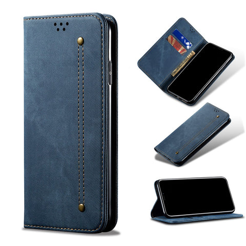 Jeans Cloth Texture Retro Style Flip Leather Phone Casing for Xiaomi Mi CC9e/Mi A3