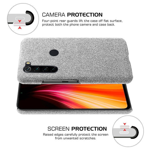 KSQ Cloth Texture PC Protective Phone Case Covering for Xiaomi Redmi Note 8