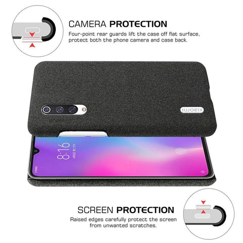 KSQ PC + Cloth Mobile Protective Phone Case Cover for Xiaomi Mi CC9 / Mi 9 Lite / Mi CC9 Meitu Edition