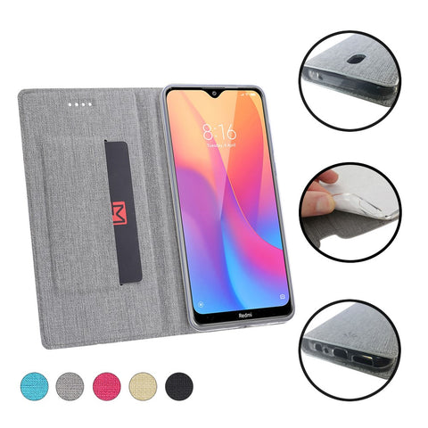 VILI DMX Cross Texture Card Holder Leather Mobile Case for Xiaomi Redmi 8A