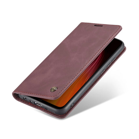 CASEME 013 Series Auto-absorbed Leather Wallet Stand Phone Covering Case for Xiaomi Redmi Note 8