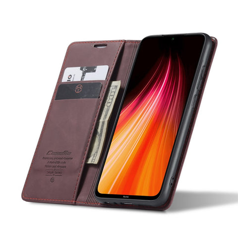 CASEME 013 Series Auto-absorbed Leather Wallet Stand Phone Covering Case for Xiaomi Redmi Note 8