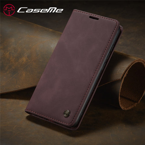 CASEME 013 Series Auto-absorbed Leather Wallet Stand Phone Covering Case for Xiaomi Redmi Note 8
