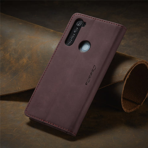 CASEME 013 Series Auto-absorbed Leather Wallet Stand Phone Covering Case for Xiaomi Redmi Note 8