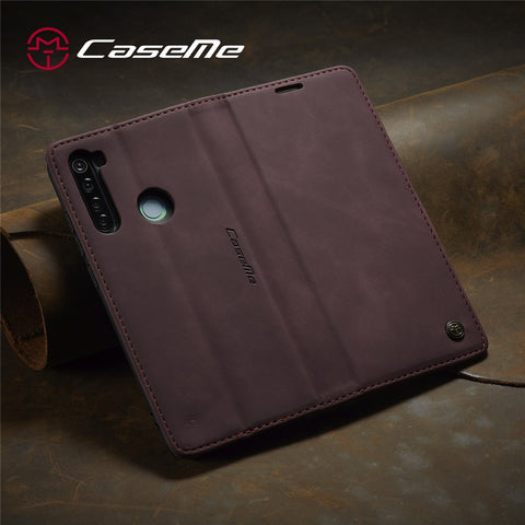 CASEME 013 Series Auto-absorbed Leather Wallet Stand Phone Covering Case for Xiaomi Redmi Note 8
