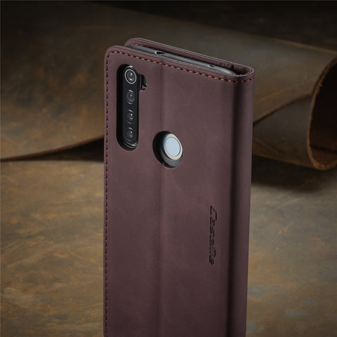 CASEME 013 Series Auto-absorbed Leather Wallet Stand Phone Covering Case for Xiaomi Redmi Note 8