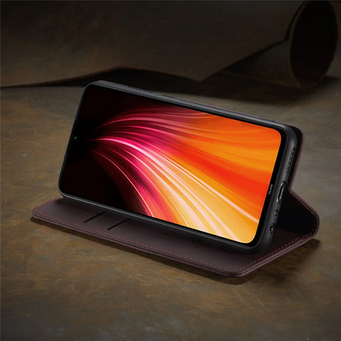 CASEME 013 Series Auto-absorbed Leather Wallet Stand Phone Covering Case for Xiaomi Redmi Note 8