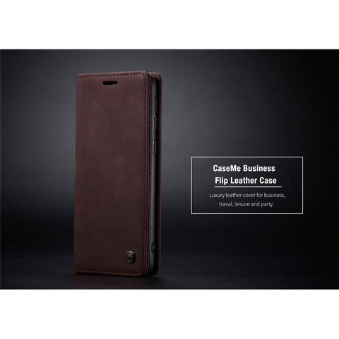CASEME 013 Series Auto-absorbed Leather Wallet Stand Phone Covering Case for Xiaomi Redmi Note 8