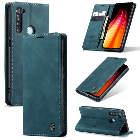 CASEME 013 Series Auto-absorbed Leather Wallet Stand Phone Covering Case for Xiaomi Redmi Note 8