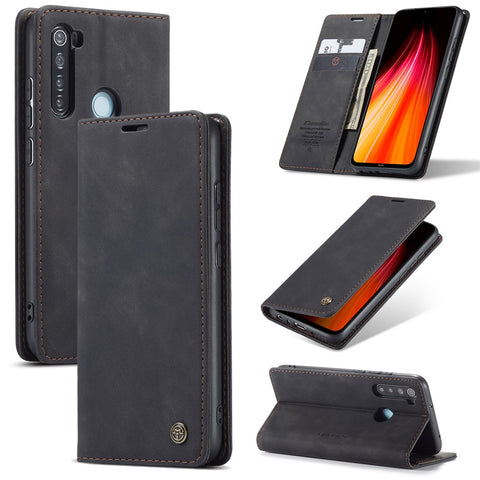 CASEME 013 Series Auto-absorbed Leather Wallet Stand Phone Covering Case for Xiaomi Redmi Note 8