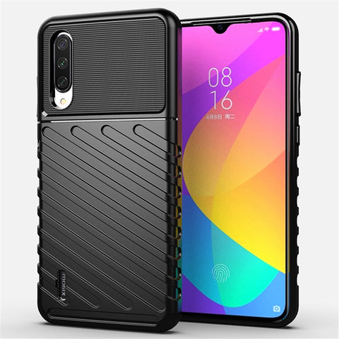 Thunder Series Twill Design Soft TPU Back Case for Xiaomi Mi CC9 / Mi CC9 Meitu Edition