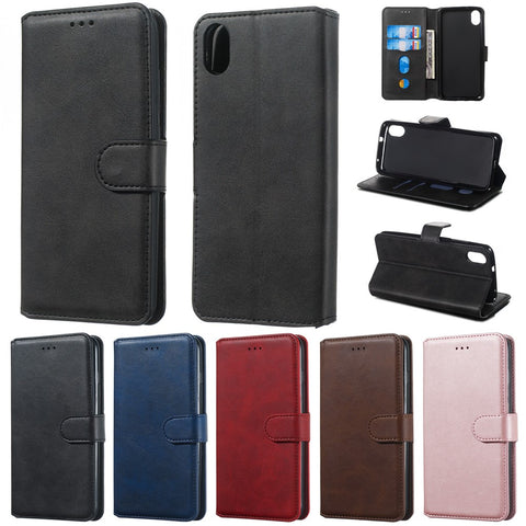 Solid Color Wallet Magnetic Leather Shell with Stand for Xiaomi Redmi 7A