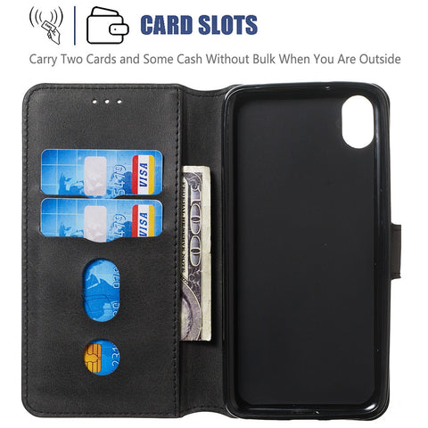 Solid Color Wallet Magnetic Leather Shell with Stand for Xiaomi Redmi 7A