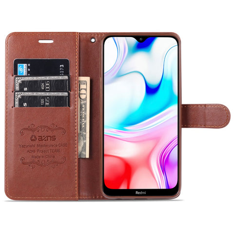 AZNS PU Leather Wallet Stand Case for Xiaomi Redmi 8/8A
