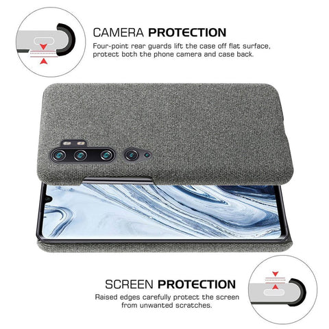 KSQ Cloth Coated Plastic Back Cover for Xiaomi Mi CC9 Pro / Mi Note 10/ Mi Note 10 Pro