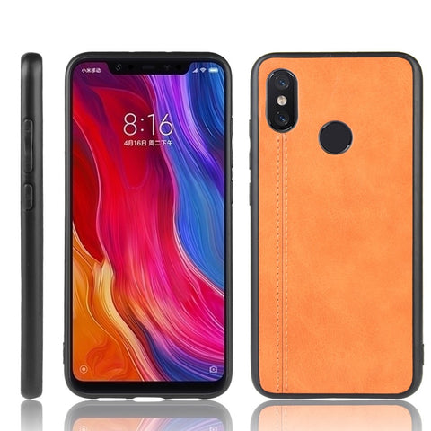 Leather Coated PC + TPU Combo Protective Cover for Xiaomi Mi 8 SE (5.88-inch)