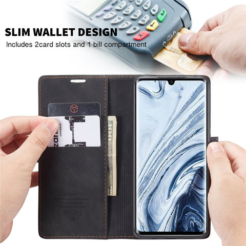 CASEME 013 Series Auto-absorbed Leather Wallet Case for Xiaomi Mi CC9 Pro/Mi Note 10 Pro/Mi Note 10