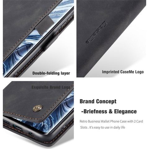 CASEME 013 Series Auto-absorbed Leather Wallet Case for Xiaomi Mi CC9 Pro/Mi Note 10 Pro/Mi Note 10