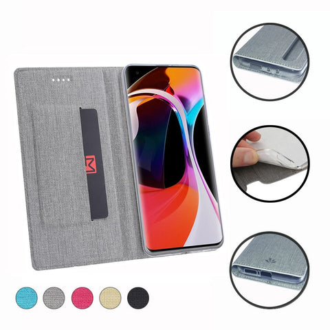 VILI DMX Cross Texture Stand Leather Card Holder Case for Xiaomi Mi 10 / Mi 10 Pro