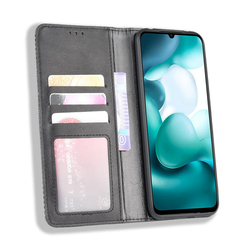 Auto-absorbed Retro Leather Shell Stand Wallet Case for Xiaomi Mi 10 Lite 5G/10 Youth 5G