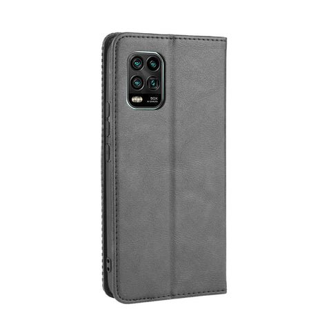 Auto-absorbed Retro Leather Shell Stand Wallet Case for Xiaomi Mi 10 Lite 5G/10 Youth 5G