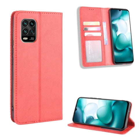 Auto-absorbed Retro Leather Shell Stand Wallet Case for Xiaomi Mi 10 Lite 5G/10 Youth 5G
