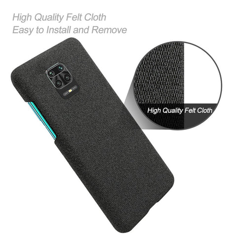 KSQ Cloth Coated PC Mobile Protective Phone Case Cover for Xiaomi Redmi Note 9S / Redmi Note 9 Pro / Redmi Note 9 Pro Max