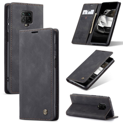 CASEME 013 Series Auto-absorbed Leather Wallet Case for Xiaomi Redmi Note 9 Pro/Note 9 Pro Max/Note 9S