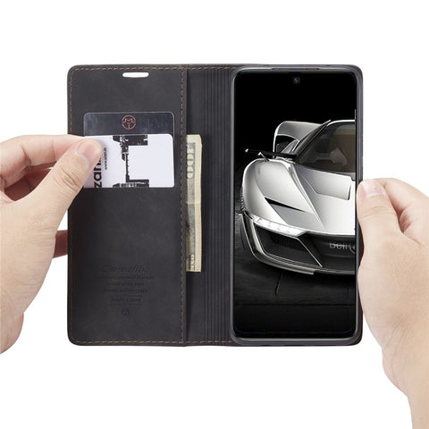 CASEME 013 Series Auto-absorbed Leather Wallet Case for Xiaomi Redmi Note 9 Pro/Note 9 Pro Max/Note 9S