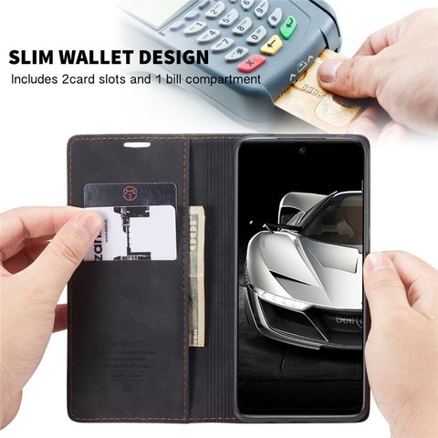 CASEME 013 Series Auto-absorbed Leather Wallet Case for Xiaomi Redmi Note 9 Pro/Note 9 Pro Max/Note 9S