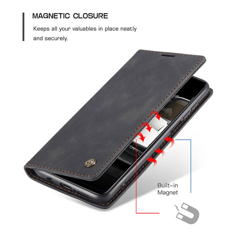 CASEME 013 Series Auto-absorbed Leather Wallet Case for Xiaomi Redmi Note 9 Pro/Note 9 Pro Max/Note 9S